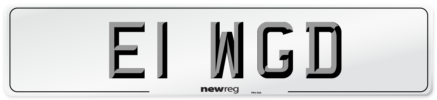 E1 WGD Number Plate from New Reg